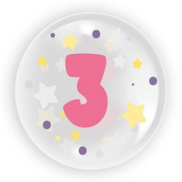 Balon 45 cm - Cyfra 3 dla dziewczynki