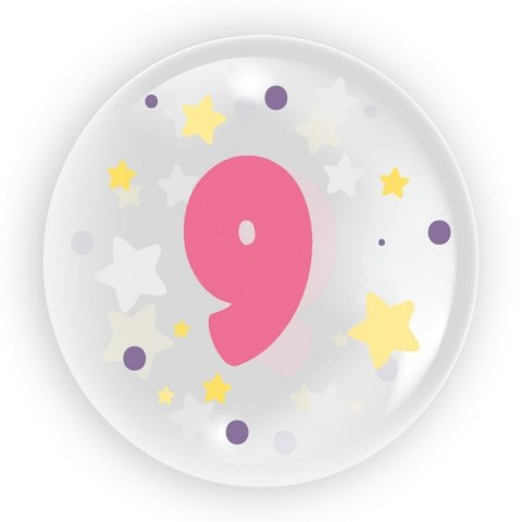 Balon 45 cm - Cyfra 9 dla dziewczynki Balon 45 cm - Cyfra 9 dla dziewczynki