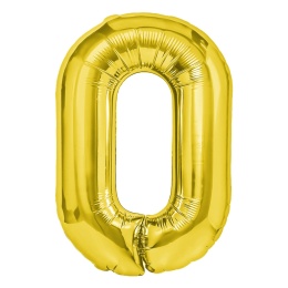 Balon foliowy cyfra 0 złoty 100cm