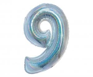 BALON FOLIOWY 76CM CYFRA 9 HOLOGRAFICZNY BALON FOLIOWY 76CM CYFRA 9 HOLOGRAFICZNY