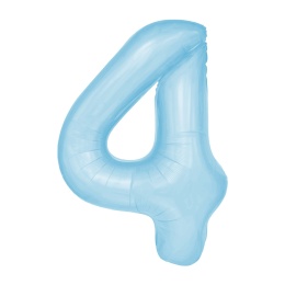 Balon foliowy cyfra 4 niebieski 100cm