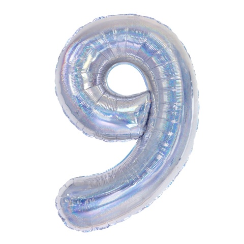 BALON FOLIOWY 100CM CYFRA 9 HOLOGRAFICZNY BALON FOLIOWY 100CM CYFRA 9 HOLOGRAFICZNY