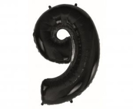 BALON FOLIOWY 92CM CYFRA 9 CZARNY