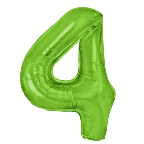 Balon foliowy cyfra 4 zielony 100cm Balon foliowy cyfra 4 zielony 100cm