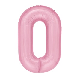 Balon foliowy cyfra 0 różowy 100cm