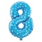 Balon foliowy Gwiazdki cyfra 8 niebieski 100cm
