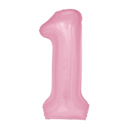 Balon foliowy cyfra 1 różowy 100cm