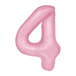 Balon foliowy cyfra 4 różowy 100cm