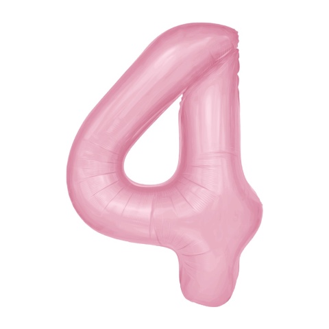 Balon foliowy cyfra 4 różowy 100cm Balon foliowy cyfra 4 różowy 100cm