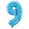 Balon foliowy Gwiazdki cyfra 9 niebieski 100cm