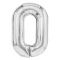 Balon foliowy cyfra 0 srebrny 100cm