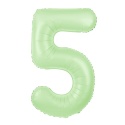 Balon foliowy cyfra 5 pistacjowy matowy 100cm