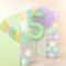 Balon foliowy cyfra 5 pistacjowy matowy 100cm