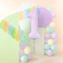 Balon foliowy cyfra 1 liliowy matowy 100cm