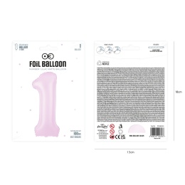 Balon foliowy cyfra 1 liliowy matowy 100cm