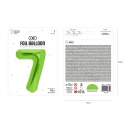 Balon foliowy cyfra 7 zielony 100cm