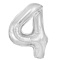 Balon foliowy cyfra 4 srebrny 100cm