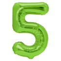 Balon foliowy cyfra 5 zielony 100cm