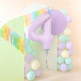 Balon foliowy cyfra 4 liliowy matowy 100cm