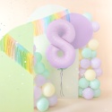 Balon foliowy cyfra 8 liliowy matowy 100cm