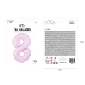 Balon foliowy cyfra 8 liliowy matowy 100cm