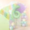 Balon foliowy cyfra 6 pistacjowy matowy 100cm