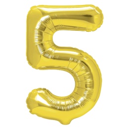 Balon foliowy cyfra 5 złoty 100cm