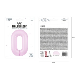 Balon foliowy cyfra 0 liliowy matowy 100cm