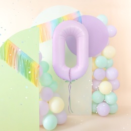 Balon foliowy cyfra 0 liliowy matowy 100cm