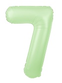 Balon foliowy cyfra 7 pistacjowy matowy 100cm