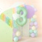 Balon foliowy cyfra 3 pistacjowy matowy 100cm