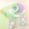 Balon foliowy cyfra 2 pistacjowy matowy 100cm