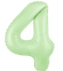 Balon foliowy cyfra 4 pistacjowy matowy 100cm