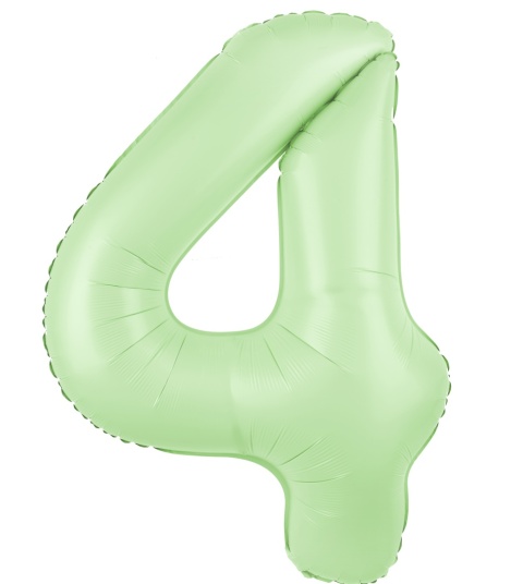 Balon foliowy cyfra 4 pistacjowy matowy 100cm Balon foliowy cyfra 4 pistacjowy matowy 100cm