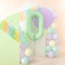 Balon foliowy cyfra 0 pistacjowy matowy 100cm