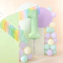 Balon foliowy cyfra 1 pistacjowy matowy 100cm