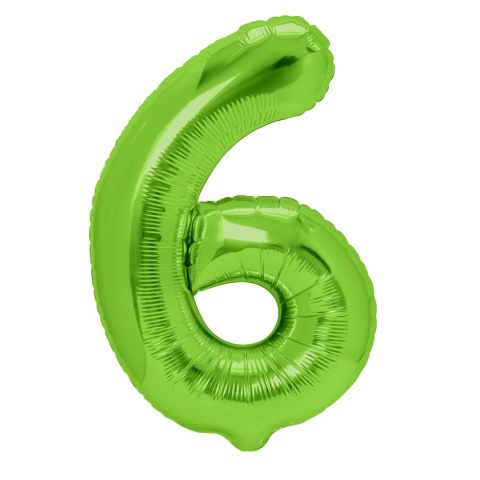 Balon foliowy cyfra 6 zielony 100cm Balon foliowy cyfra 6 zielony 100cm