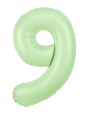 Balon foliowy cyfra 9 pistacjowy matowy 100cm