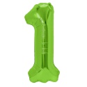 Balon foliowy cyfra 1 zielony 100cm