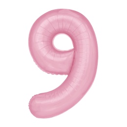 Balon foliowy cyfra 9 różowy 100cm