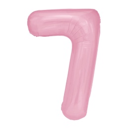 Balon foliowy cyfra 7 różowy 100cm